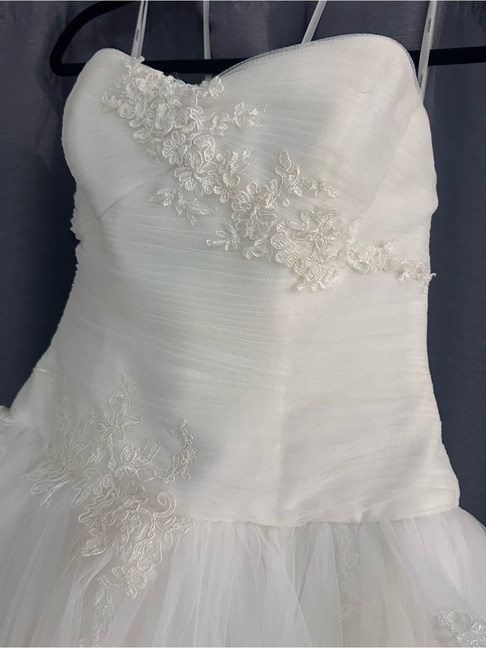 WHITE By Vera Wang Vw351197 Ivory Strapless Tulle tiered wedding dress gown 8 - Picture 3 of 11